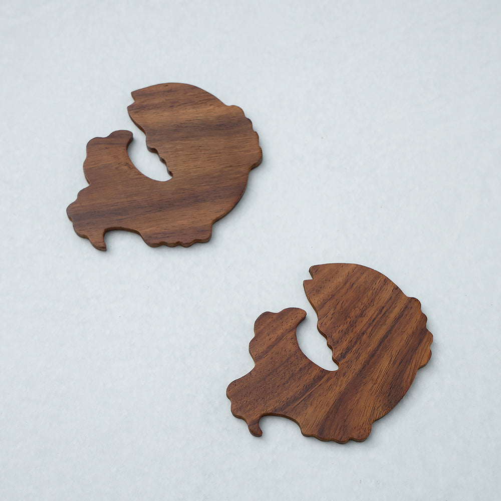  Hand Carved Sheesham Wood Coasters Online at iTokri.com 