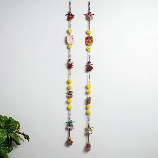 Ganesha - Handpainted Wooden Beadwork Toran Hangings (Set of 2)