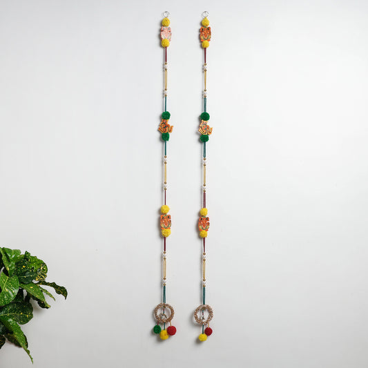 Ganesha - Handpainted Wooden Beadwork Toran Hangings (Set of 2)