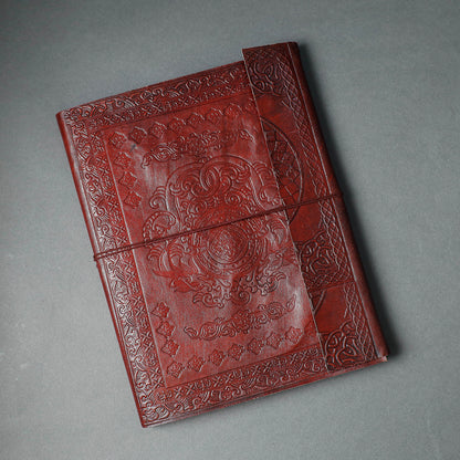 Embossed Leather Cover Handmade Paper Photo Album (13 x 10 in)