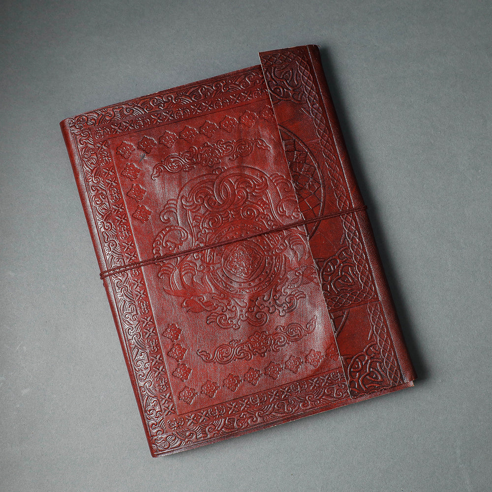 Embossed Leather Cover Handmade Paper Photo Album 