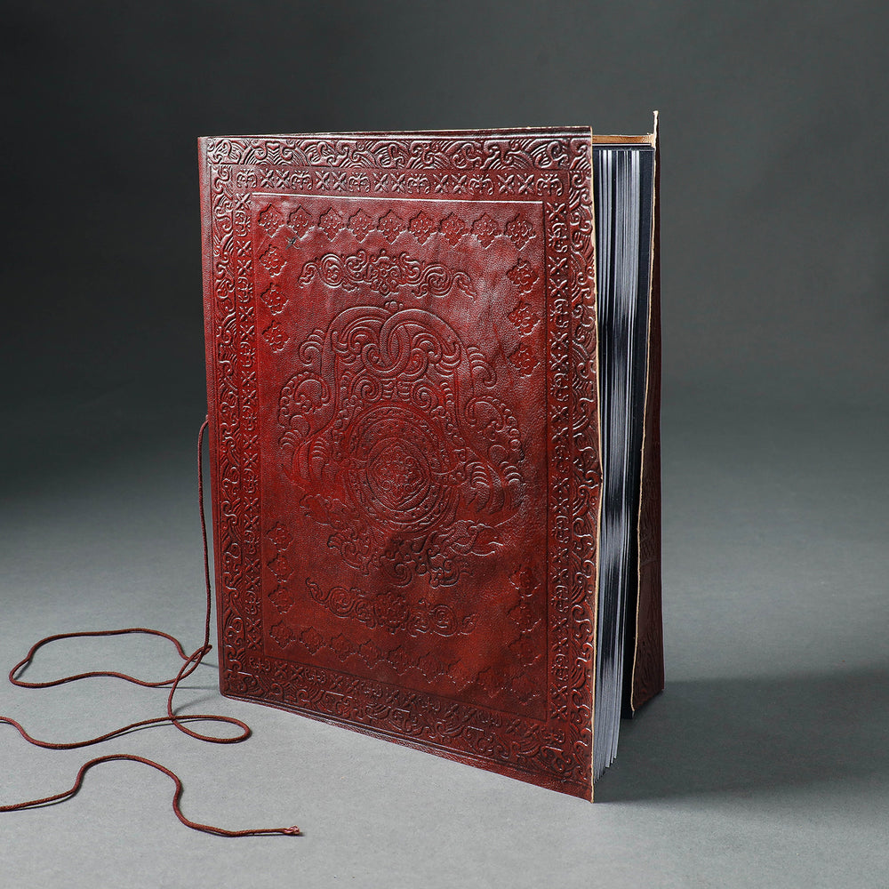 Embossed Leather Cover Handmade Paper Photo Album 