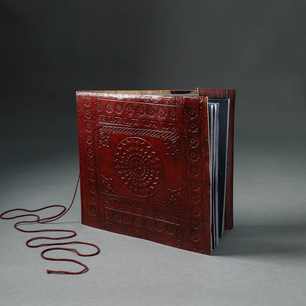 Embossed Leather Cover Handmade Paper Photo Album (9 x 10 in)