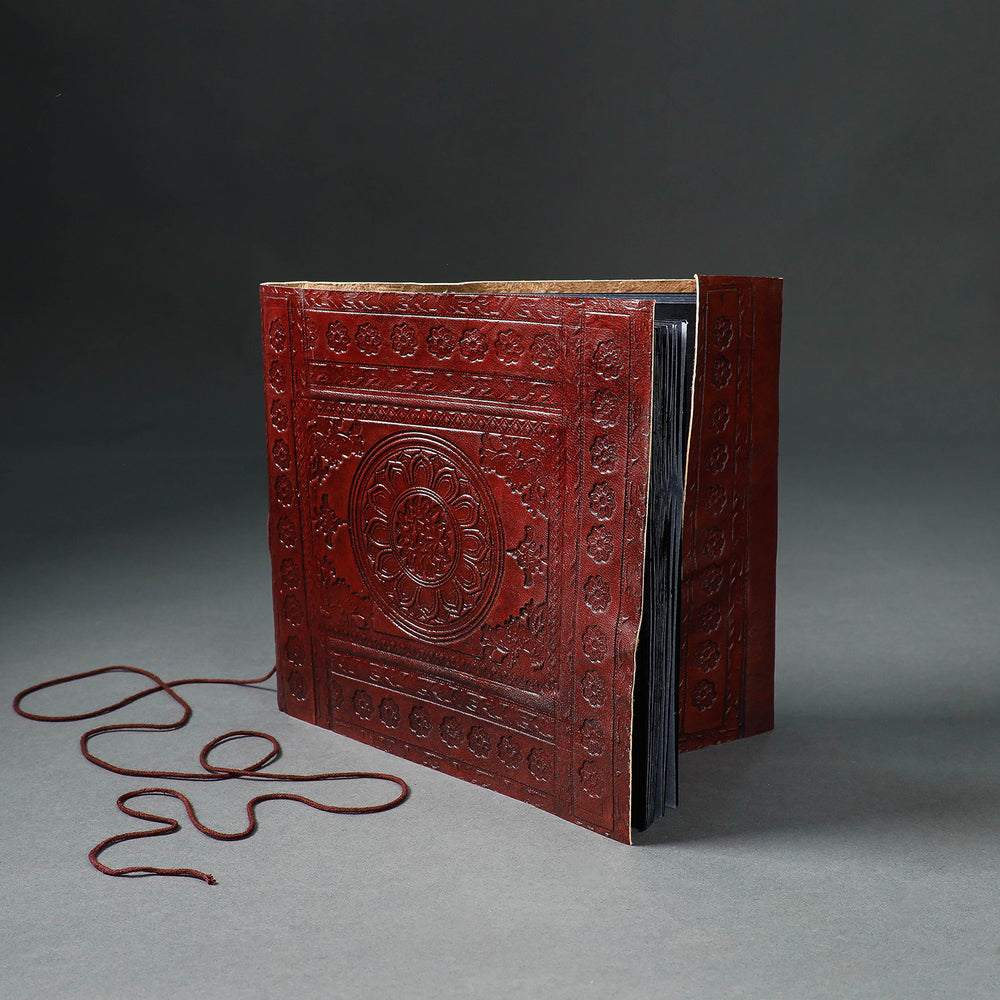 Embossed Leather Cover Handmade Paper Photo Album (9 x 10 in)