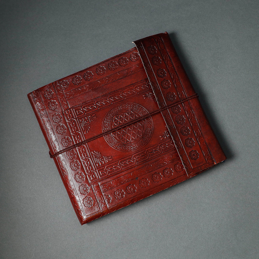 Embossed Leather Cover Handmade Paper Photo Album 