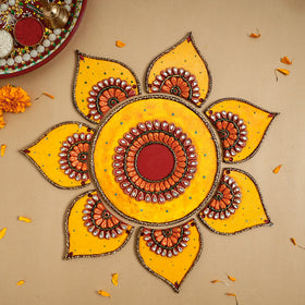  Flower - Diwali Decor Handpainted Wooden Decor Rangoli 