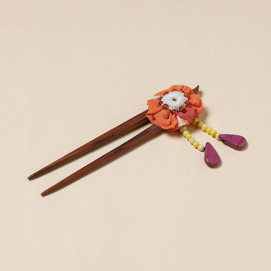 Handmade Gulmohar Flower Wooden Juda Stick