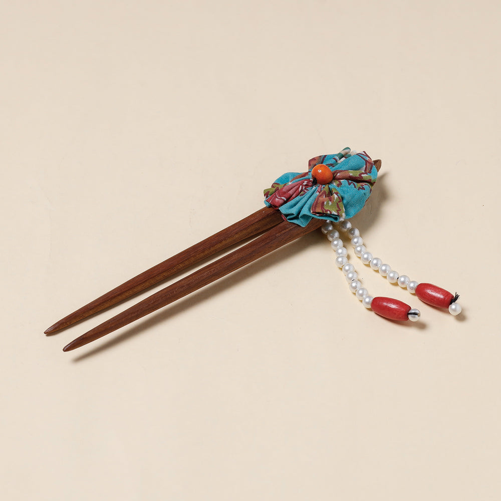 Handmade Gulmohar Flower Wooden Juda Stick