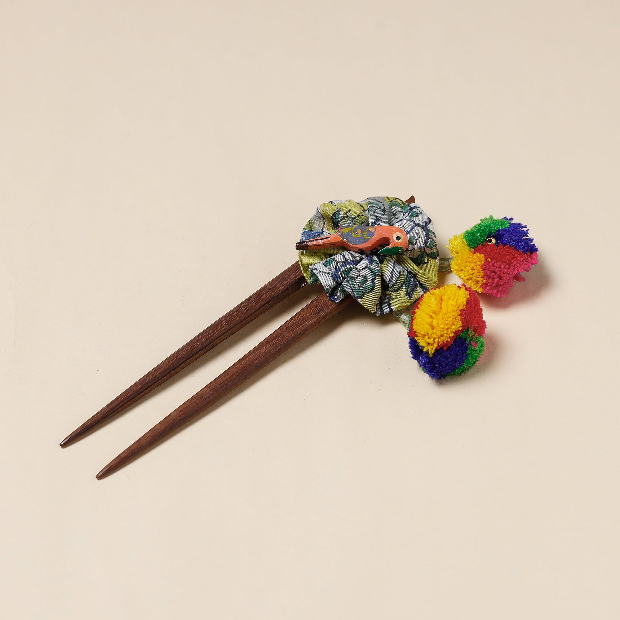  Handmade Gulmohar Flower Wooden Juda Stick 