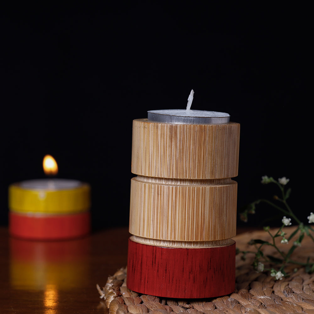 Bamboo Tealight Candle Holder