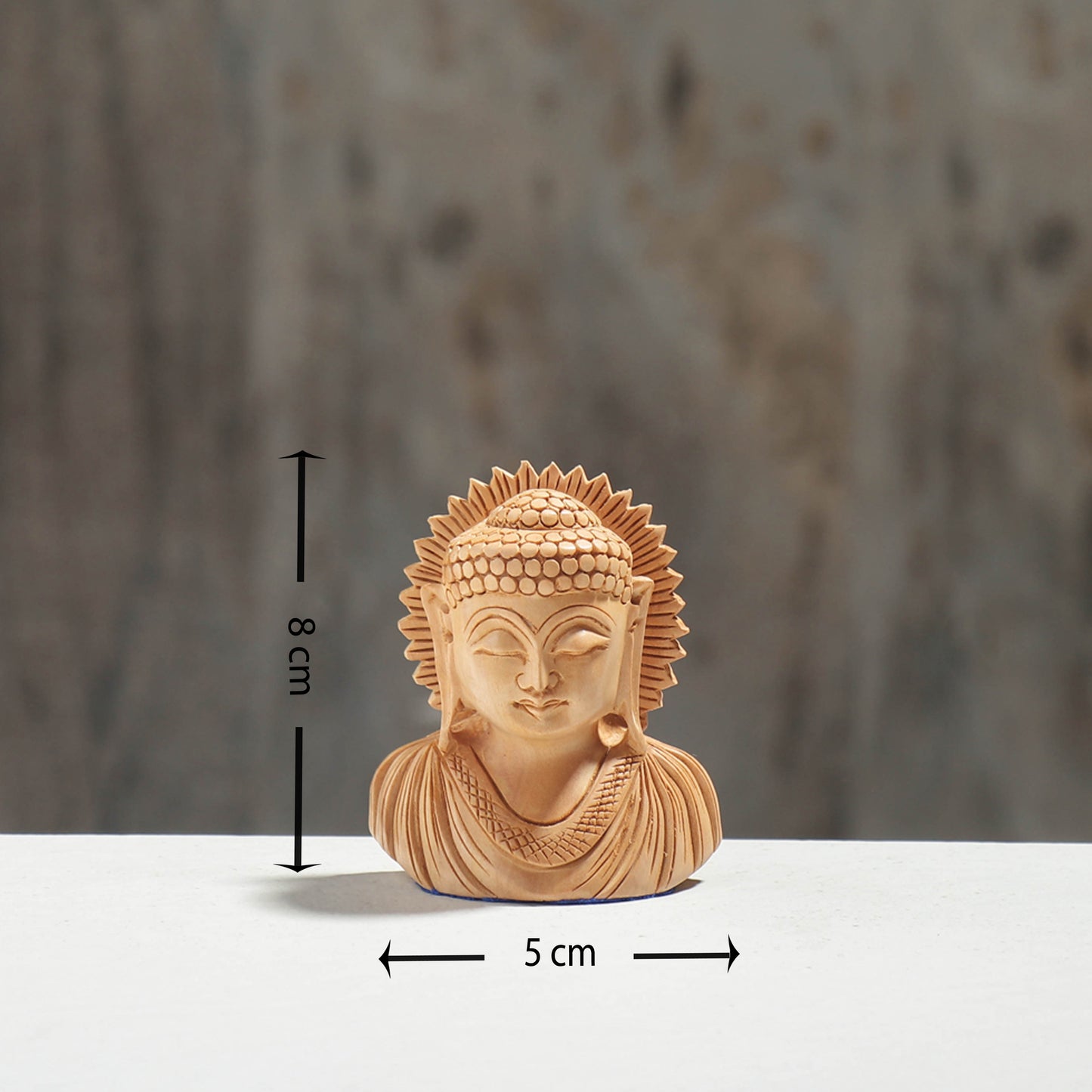 Lord Buddha - Hand Carved Kadam Wood Sculpture (3 in)