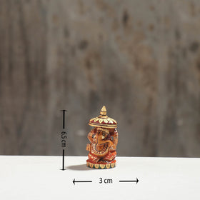 Lord Ganesha - Hand Carved Kadam Wood Handpainted Sculpture