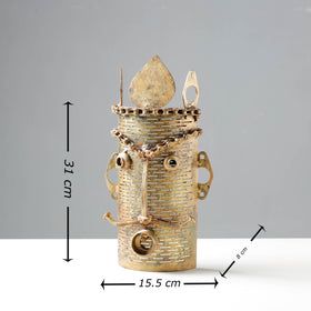 metal face sculpture