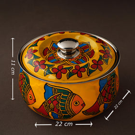  Madhubani Handpainted Stainless Steel Casserole 