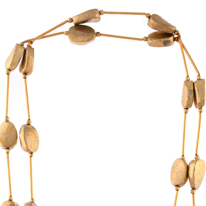 Gold Tone Long Handcrafted Necklace by Bamboo Tree Jewels