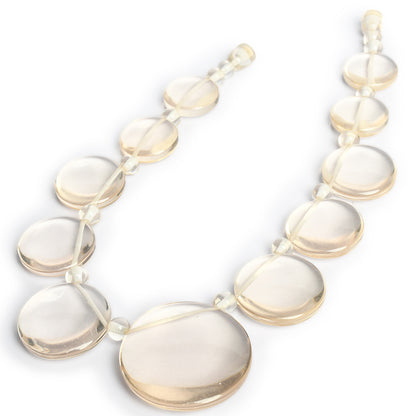 Resin White Transparent Handcrafted Beaded Necklace by Bamboo Tree Jewels