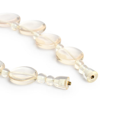 Resin White Transparent Handcrafted Beaded Necklace by Bamboo Tree Jewels