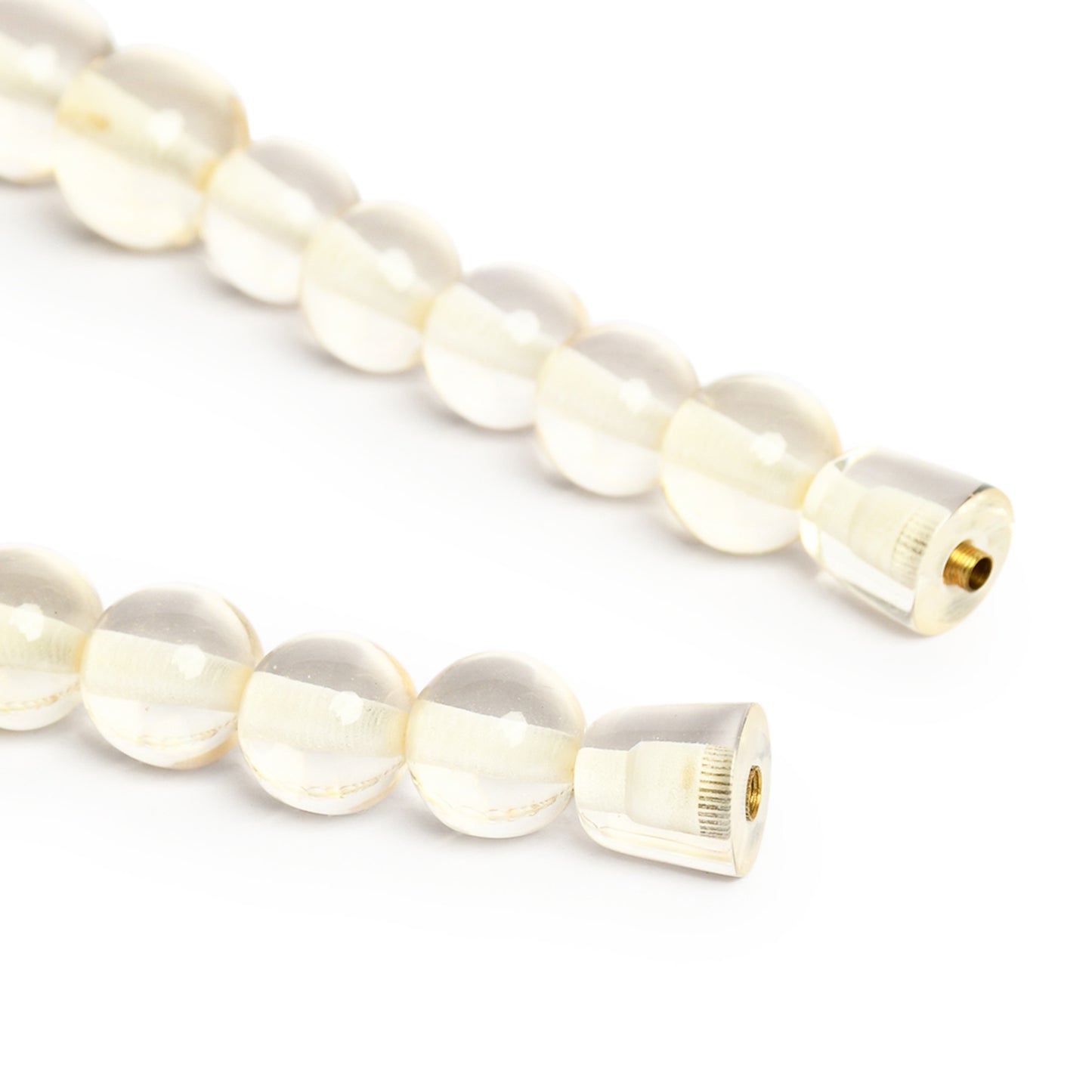 Resin White Transparent Beaded Handcrafted Necklace by Bamboo Tree Jewels