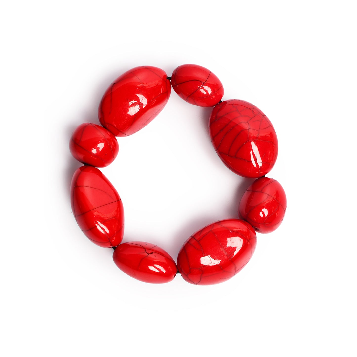 Red Stone Stretchable Bracelet by Bamboo Tree Jewels