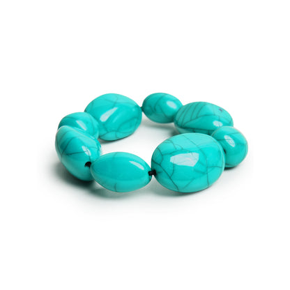 Turquoise Stone Stretchable Bracelet by Bamboo Tree Jewels