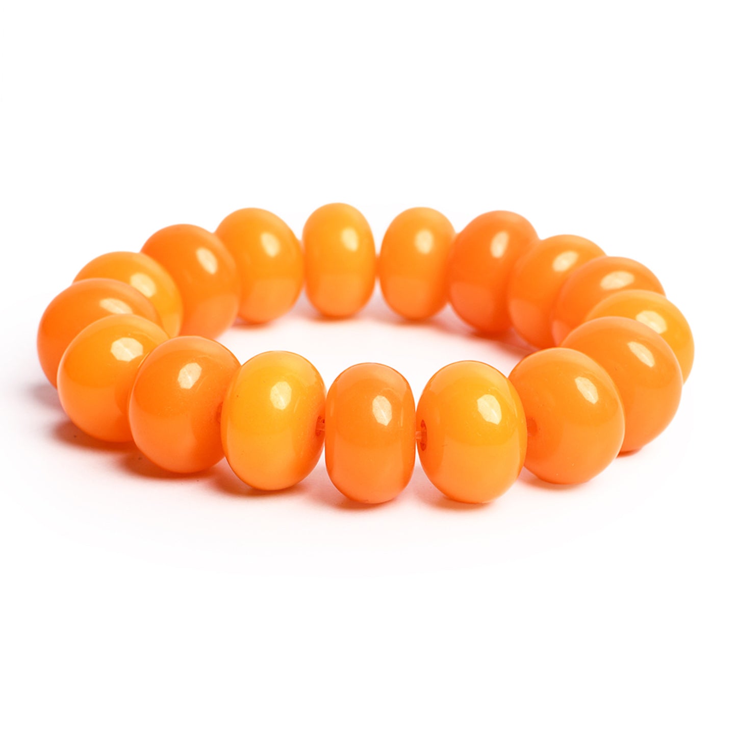Orange Beaded Stretchable Bracelet by Bamboo Tree Jewels