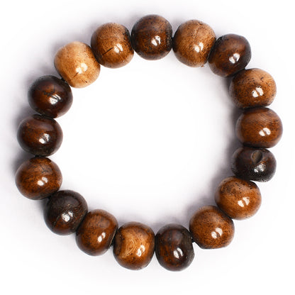 Brown Beaded Stretchable Bracelet by Bamboo Tree Jewels