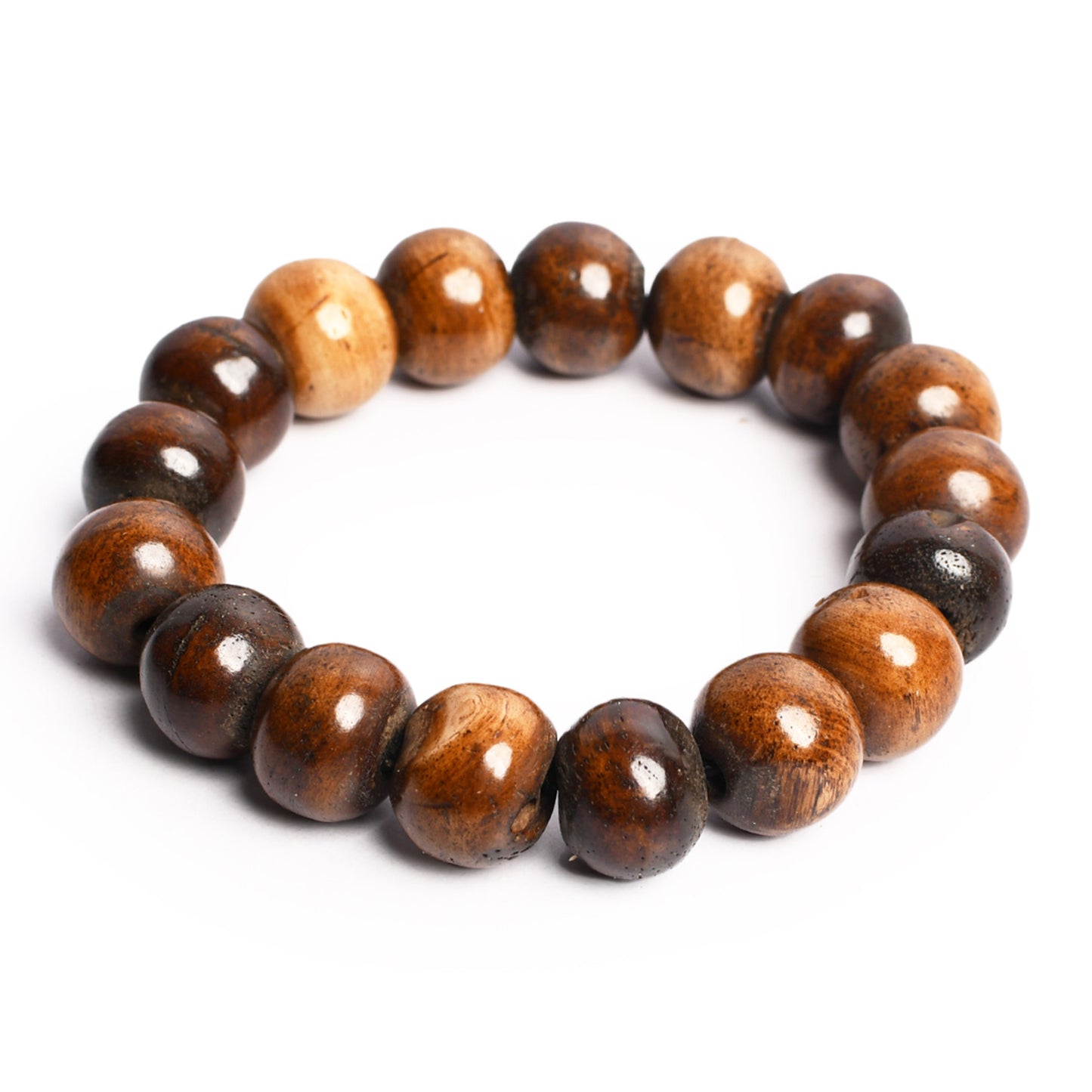 Brown Beaded Stretchable Bracelet by Bamboo Tree Jewels