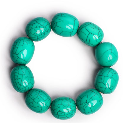 Turquoise Stone Stretchable Bracelet by Bamboo Tree Jewels