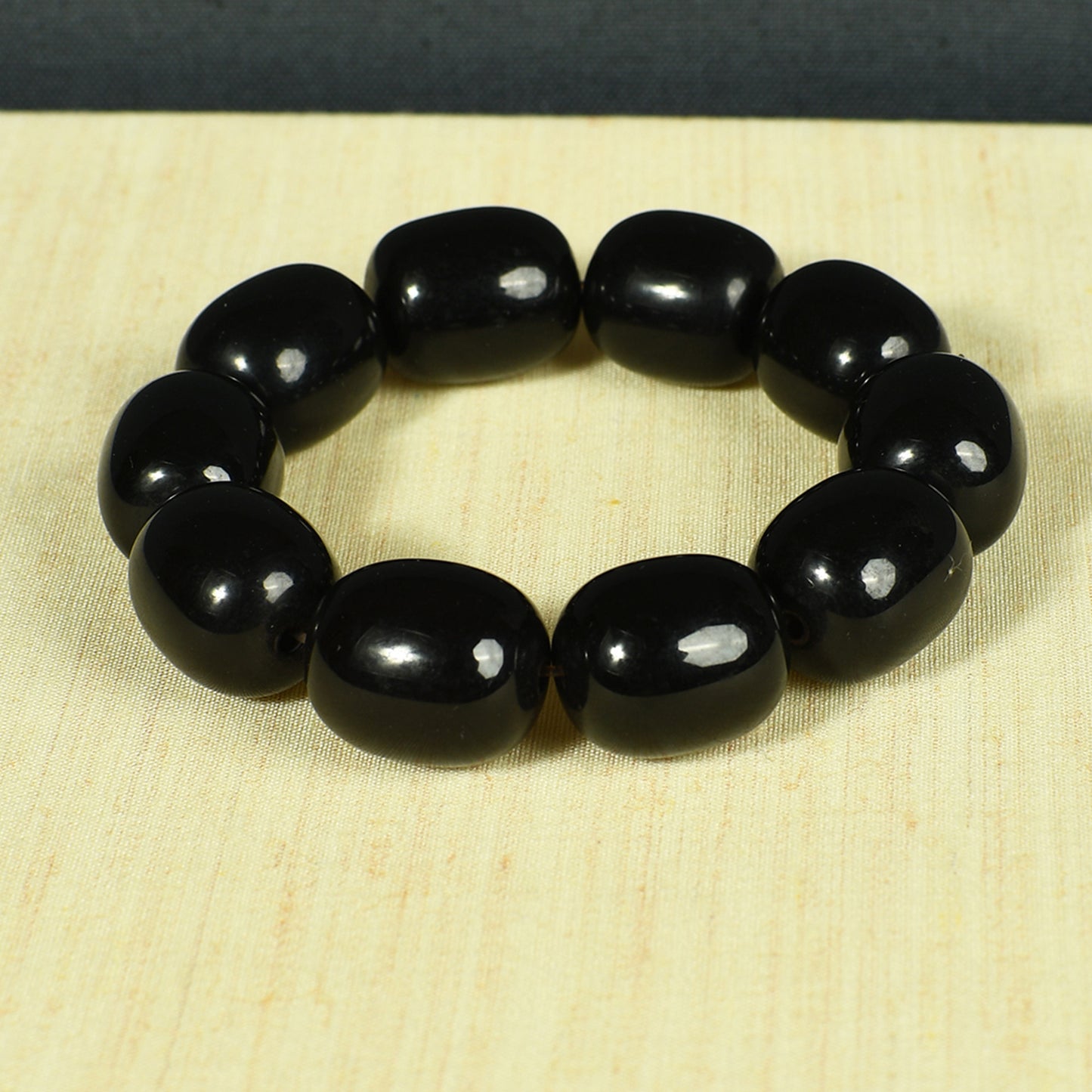 Black Stone Stretchable Bracelet by Bamboo Tree Jewels