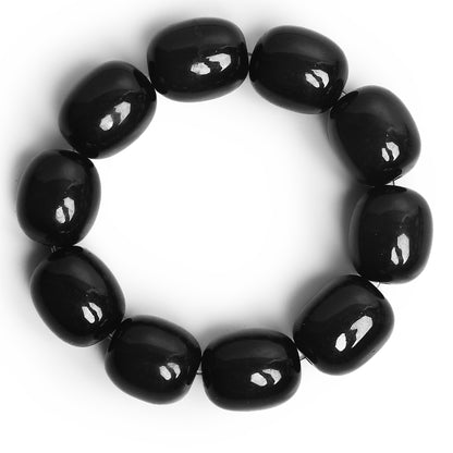 Black Stone Stretchable Bracelet by Bamboo Tree Jewels