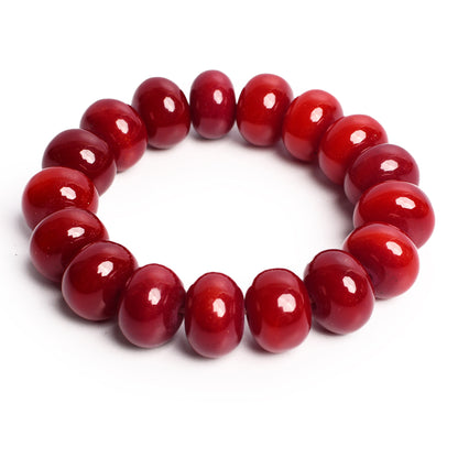 Maroon Beaded Stretchable Bracelet by Bamboo Tree Jewels