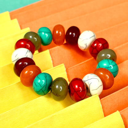 Multi-Coloured Beaded Stretchable Bracelet by Bamboo Tree Jewels