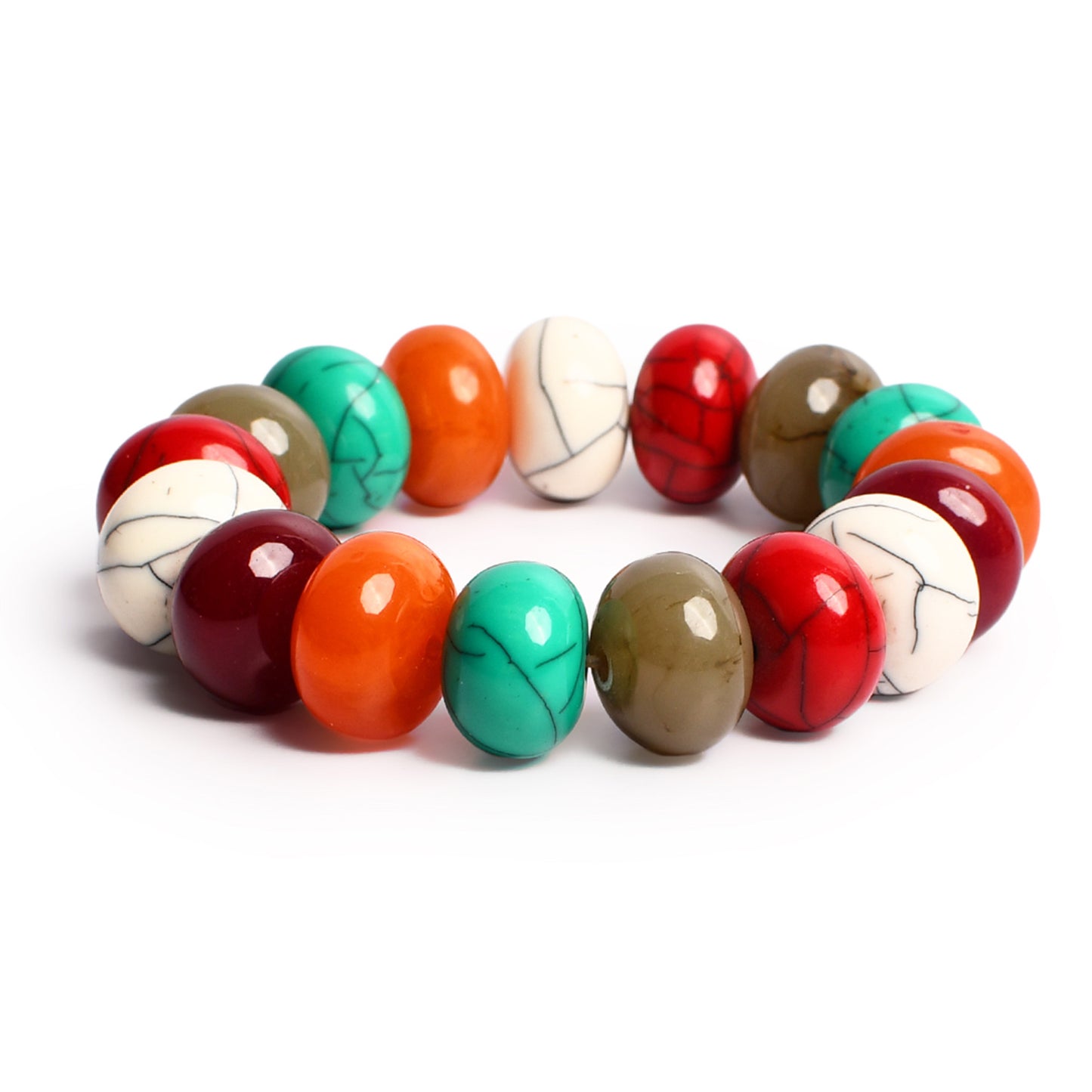 Multi-Coloured Beaded Stretchable Bracelet by Bamboo Tree Jewels