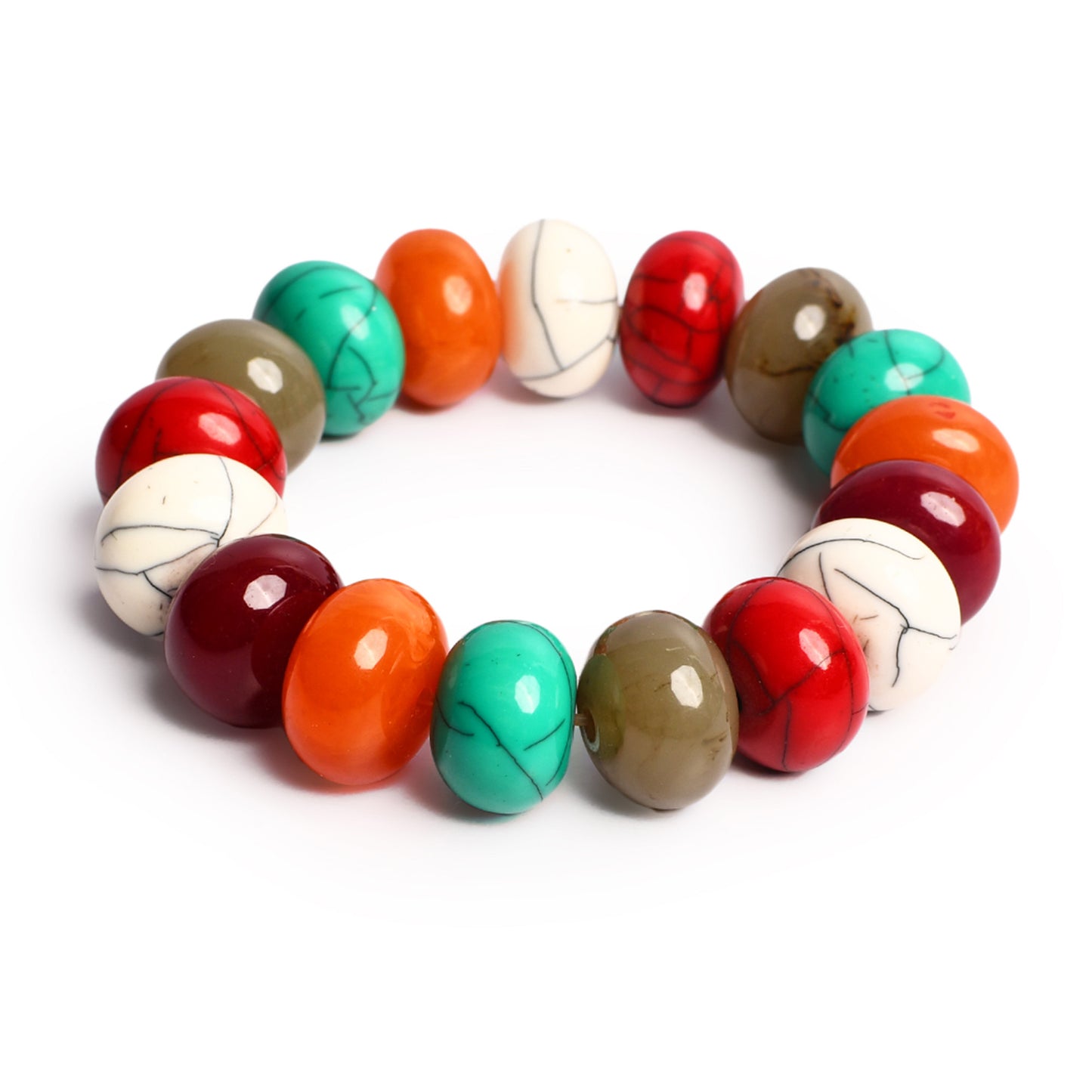 Multi-Coloured Beaded Stretchable Bracelet by Bamboo Tree Jewels