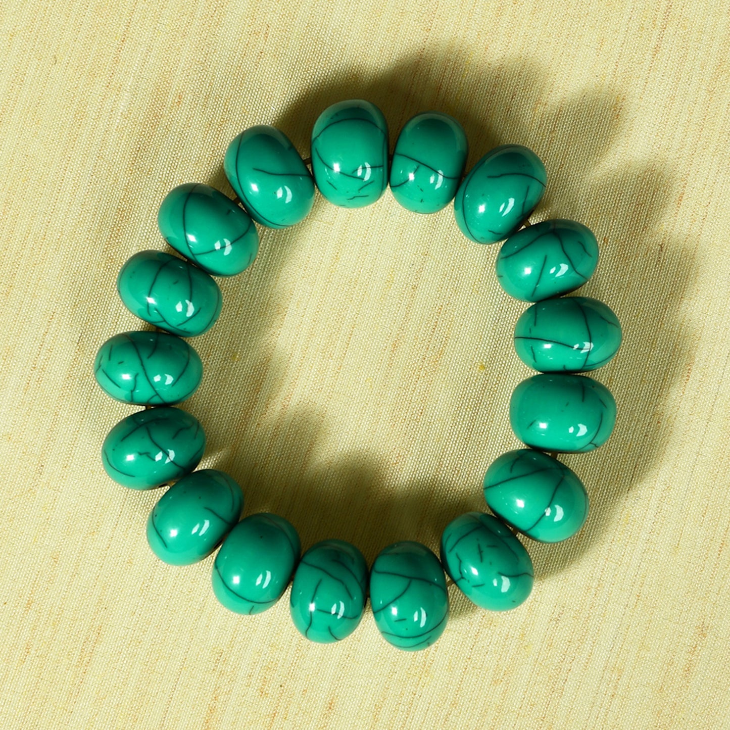 Turquoise Beaded Stretchable Bracelet by Bamboo Tree Jewels