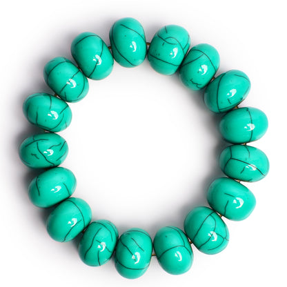Turquoise Beaded Stretchable Bracelet by Bamboo Tree Jewels