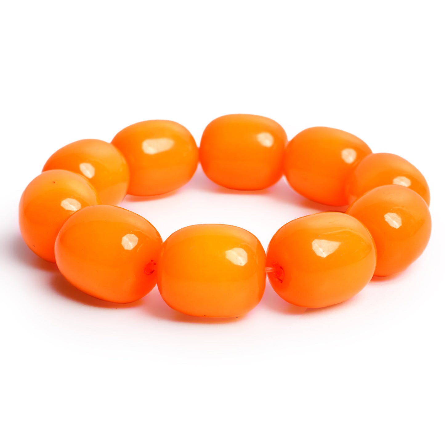 Orange Stone Stretchable Bracelet by Bamboo Tree Jewels