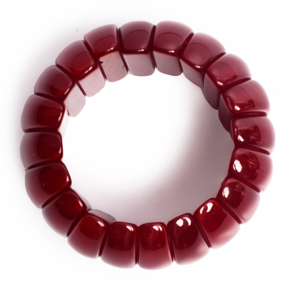 Maroon Beaded Stretchable Bracelet by Bamboo Tree Jewels