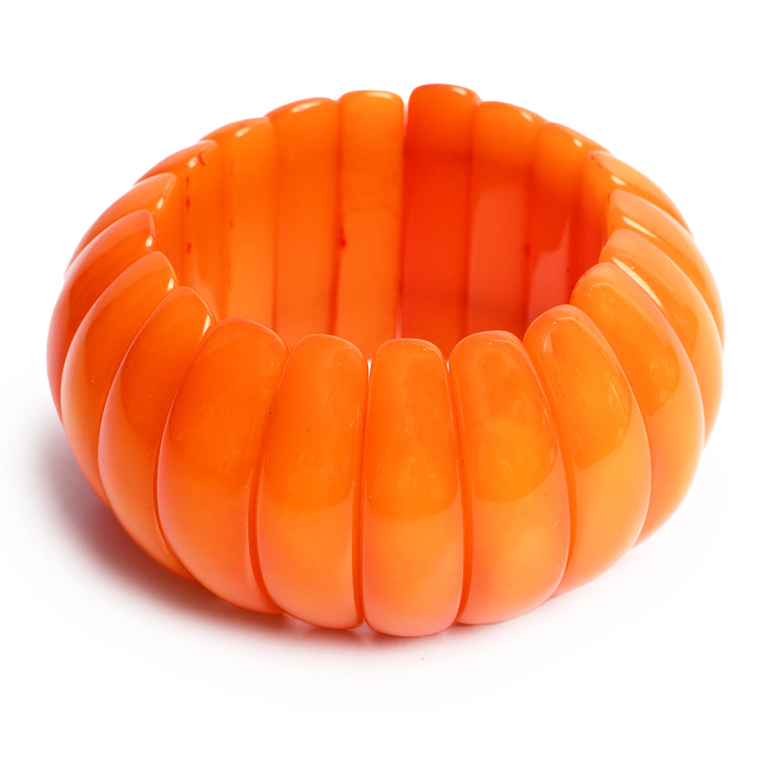 Orange Beaded Stretchable Bracelet by Bamboo Tree Jewels