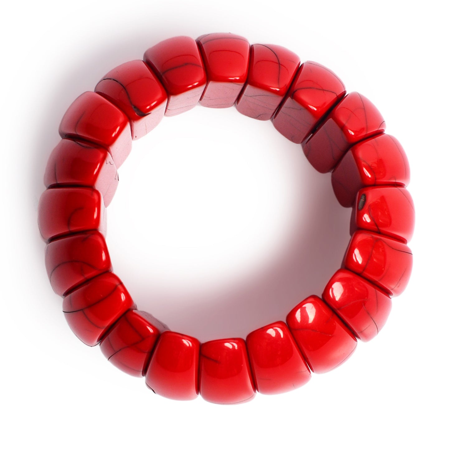 Red Beaded Stretchable Bracelet by Bamboo Tree Jewels