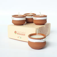 Terracotta Handmade 'DEKO' Blended Soy Wax Terracotta Candles (Set of 4)