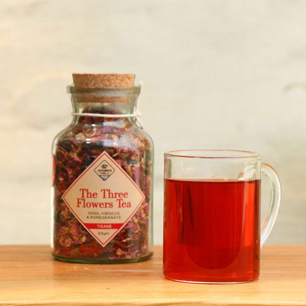 The Three Flower Tea - Rose, Hibiscus & Pomegranate Tisane