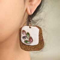 copper enamel earrings