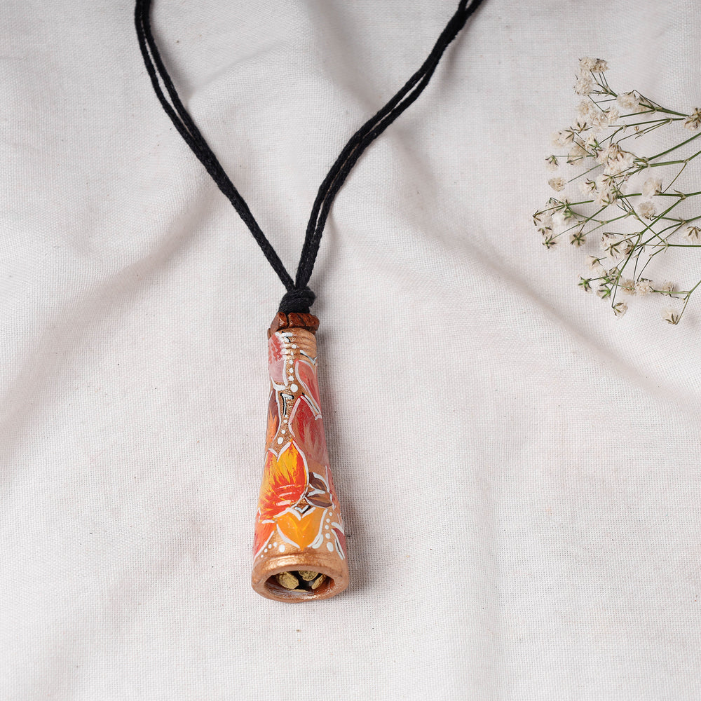 handpainted terracotta necklace