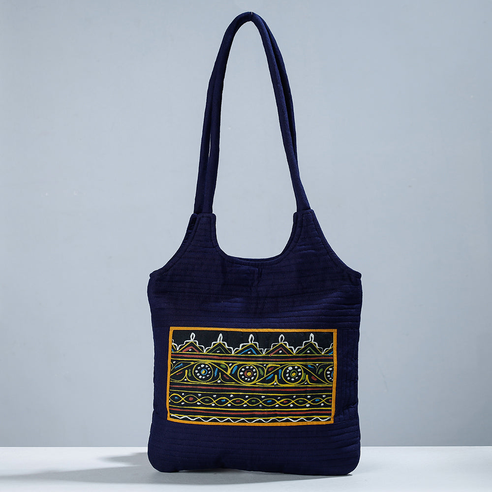  Traditional Rogan Art Painted Mashru Silk Shoulder Bag 