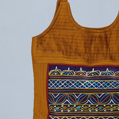 Yellow - Traditional Rogan Hand Painted Mashru Shoulder Bag