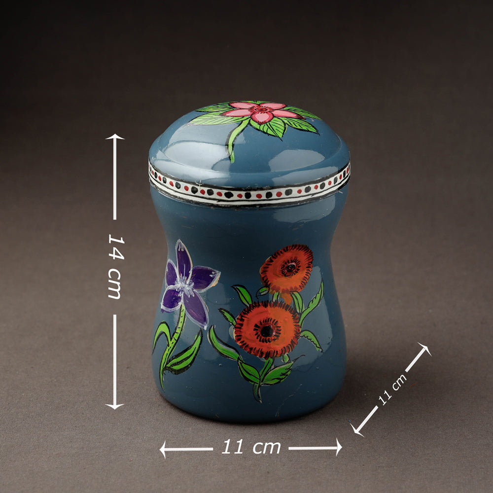 Grey Kavad Handpainted Stainless Steel Multi Utility Canister