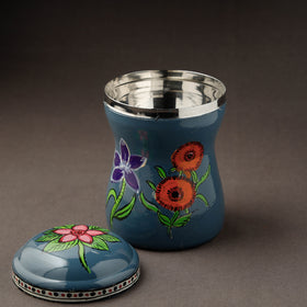 Grey Kavad Handpainted Stainless Steel Multi Utility Canister
