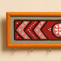 Kutch Mud Mirror Work Lippan Art Key Holder (4 x 12 in)