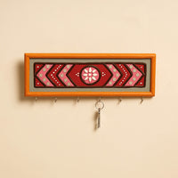 Kutch Mud Mirror Work Lippan Art Key Holder (4 x 12 in)